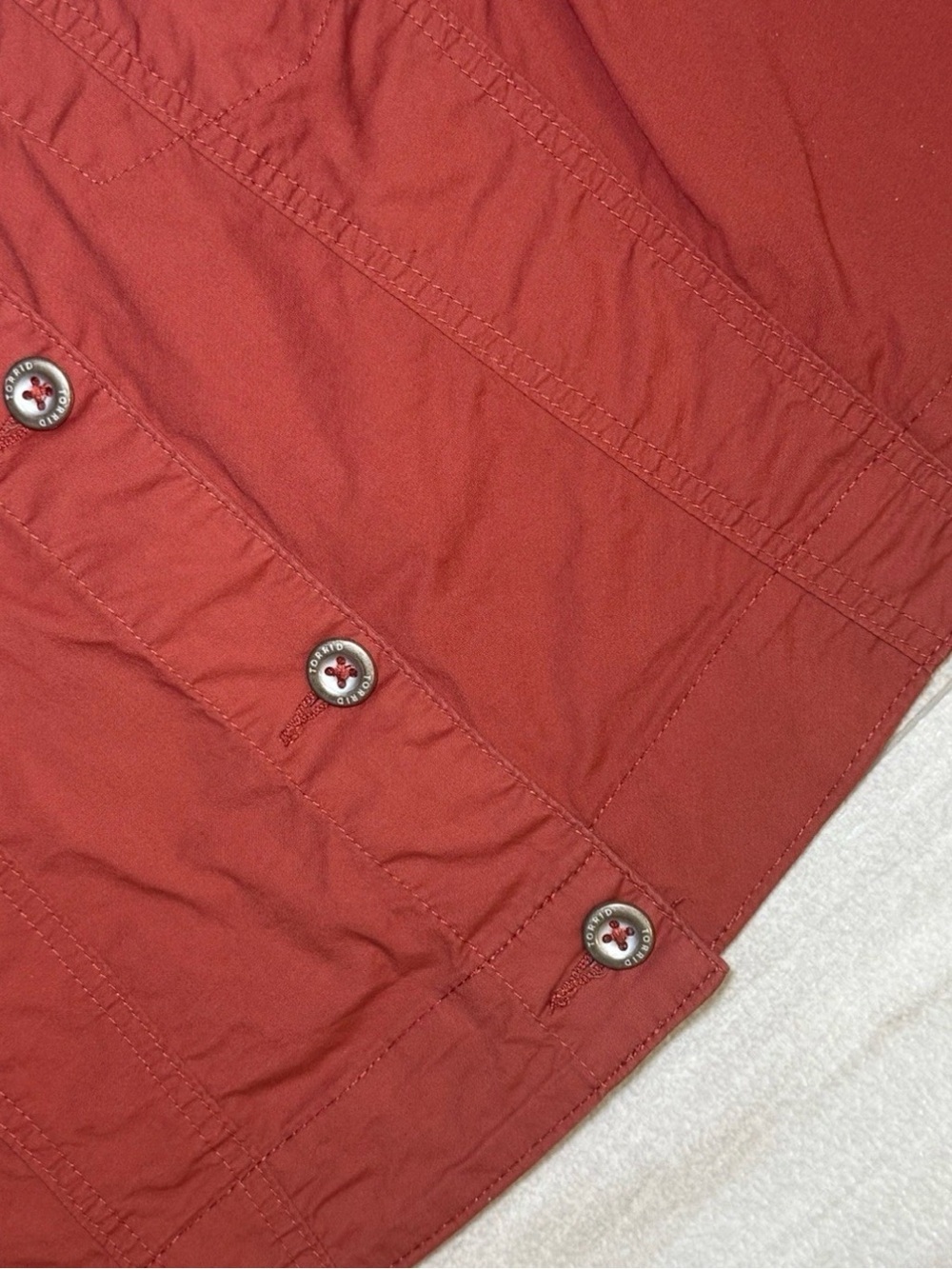 Torrid Jacket Cotton Poplin Collarless Bolero
Size 5 5X 28 $66 - Picture 5 of 10